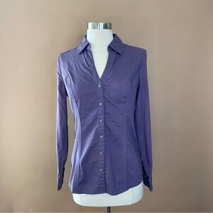 Express The Essential Shirt Light Purple Button Down Top - Small